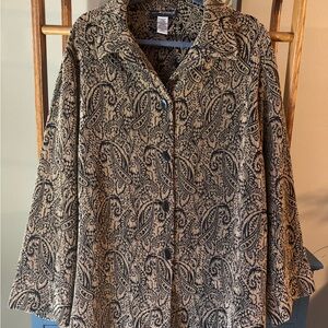 Sag Harbor Black and Beige Paisley Jacket